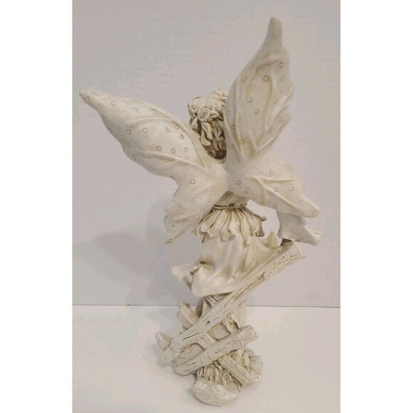 Midwestern Home Products 12.5" White Resin Fairy Whimsical Fantasy Flowers EUC - Picture 7 of 8